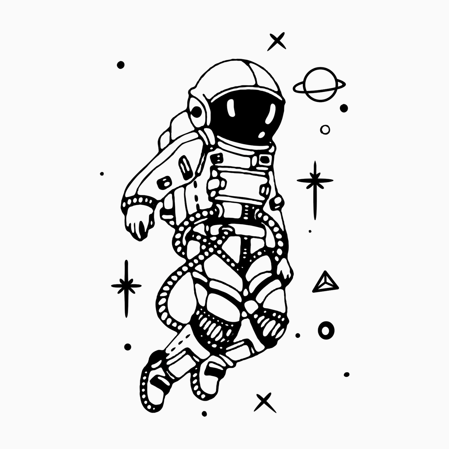 Astronaut im All Tattoo